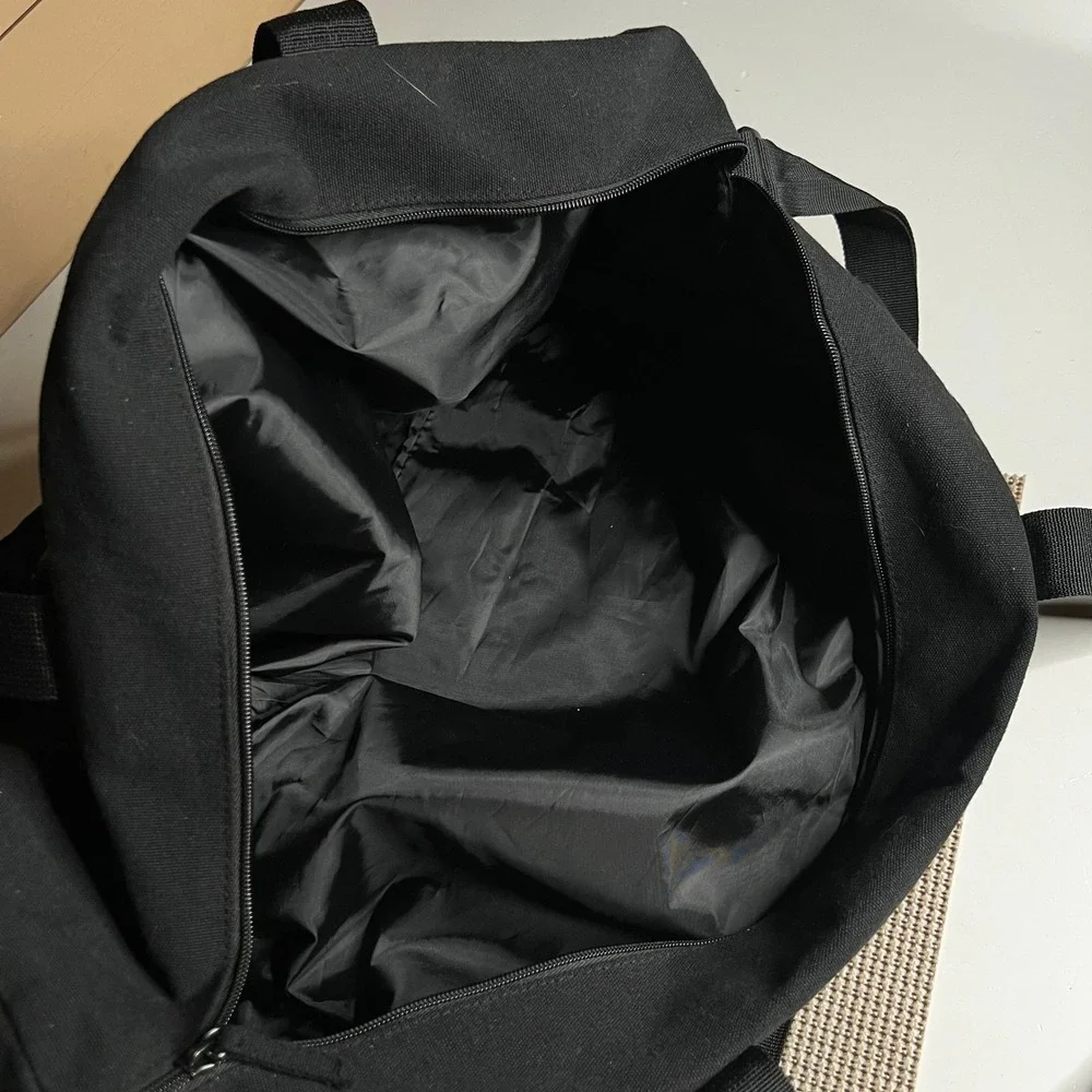 Carolina Herrera Bad Boy Black Canvas Duffel Bag Lightning Bolt Weekend Gym